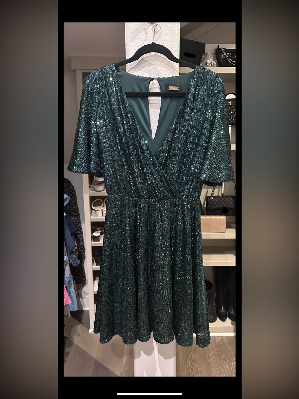 Alexia Admor Women's Emerald Fit and Flare Sequin Dress